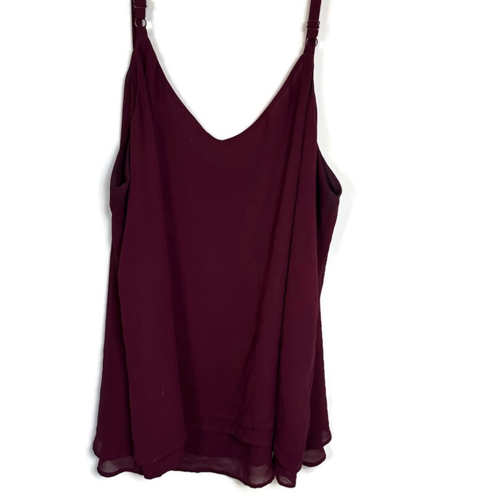 Liz Claiborne 2 Piece Geometric Lace Blouse Set Burgundy Women's 2X Plus Size - Picture 2 of 16